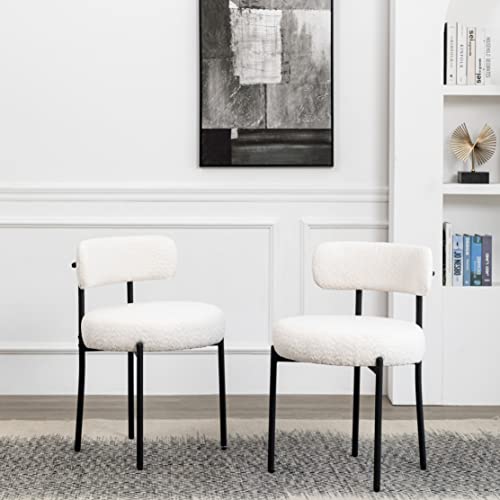 2025 Sillas de Comedor DYHOME Blancas, Juego de 4 – Estilo Moderno de Mediados de Siglo para Cocina y Comedor