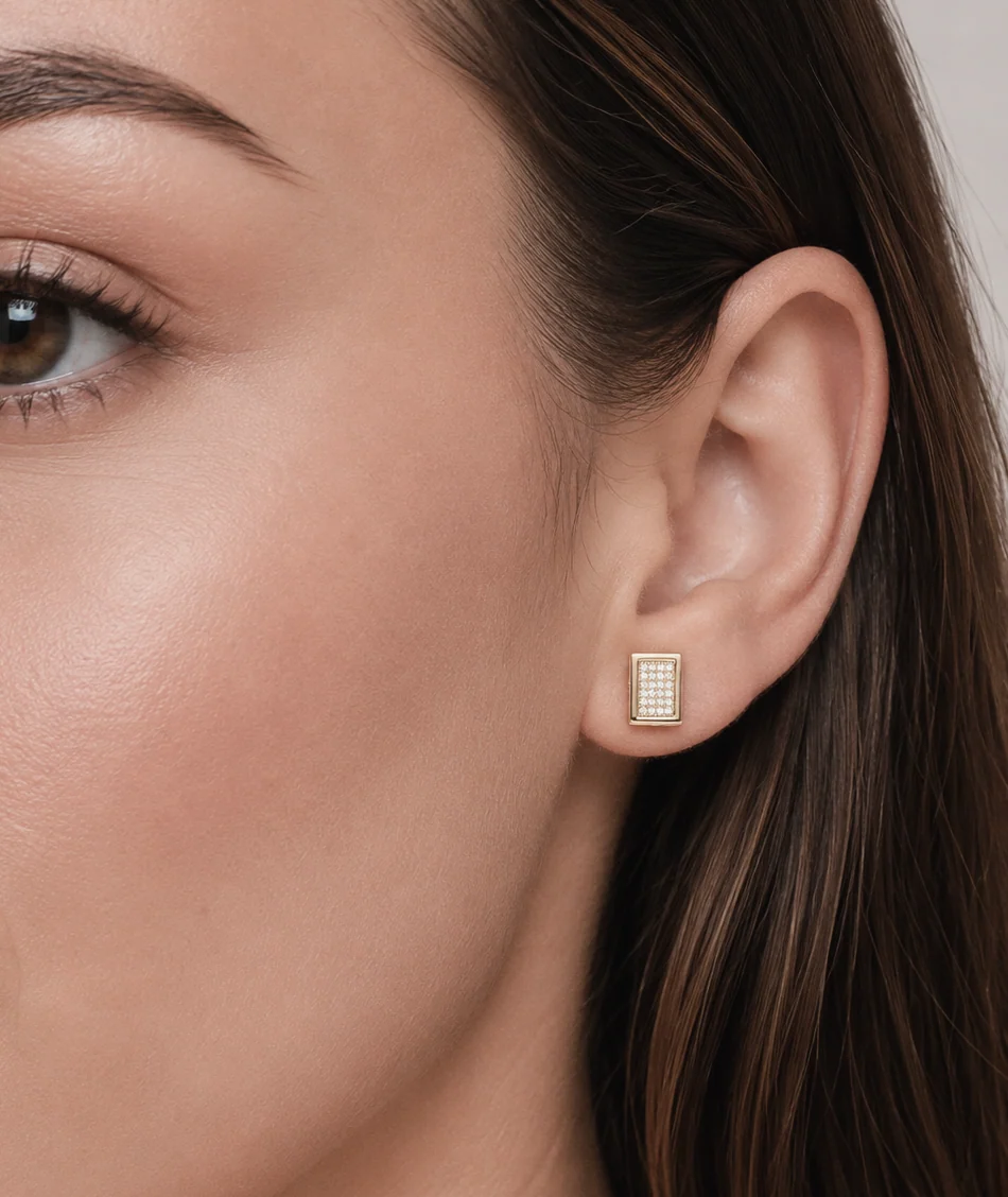 Big Daddy Pave Diamond Square Iced Out Earring