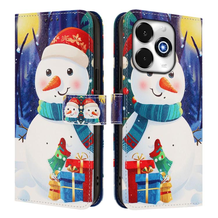 Christmas Series Buckle Leather Phone Case with Hand Strap, For UMIDIGI G100x 5G / 4G, For UMIDIGI G100 Pro