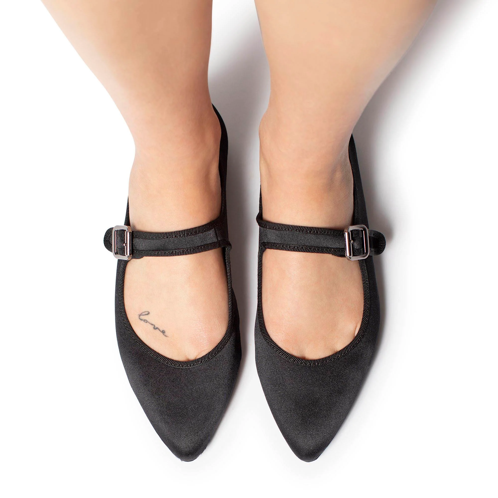 Flavia Mary Jane satin nero