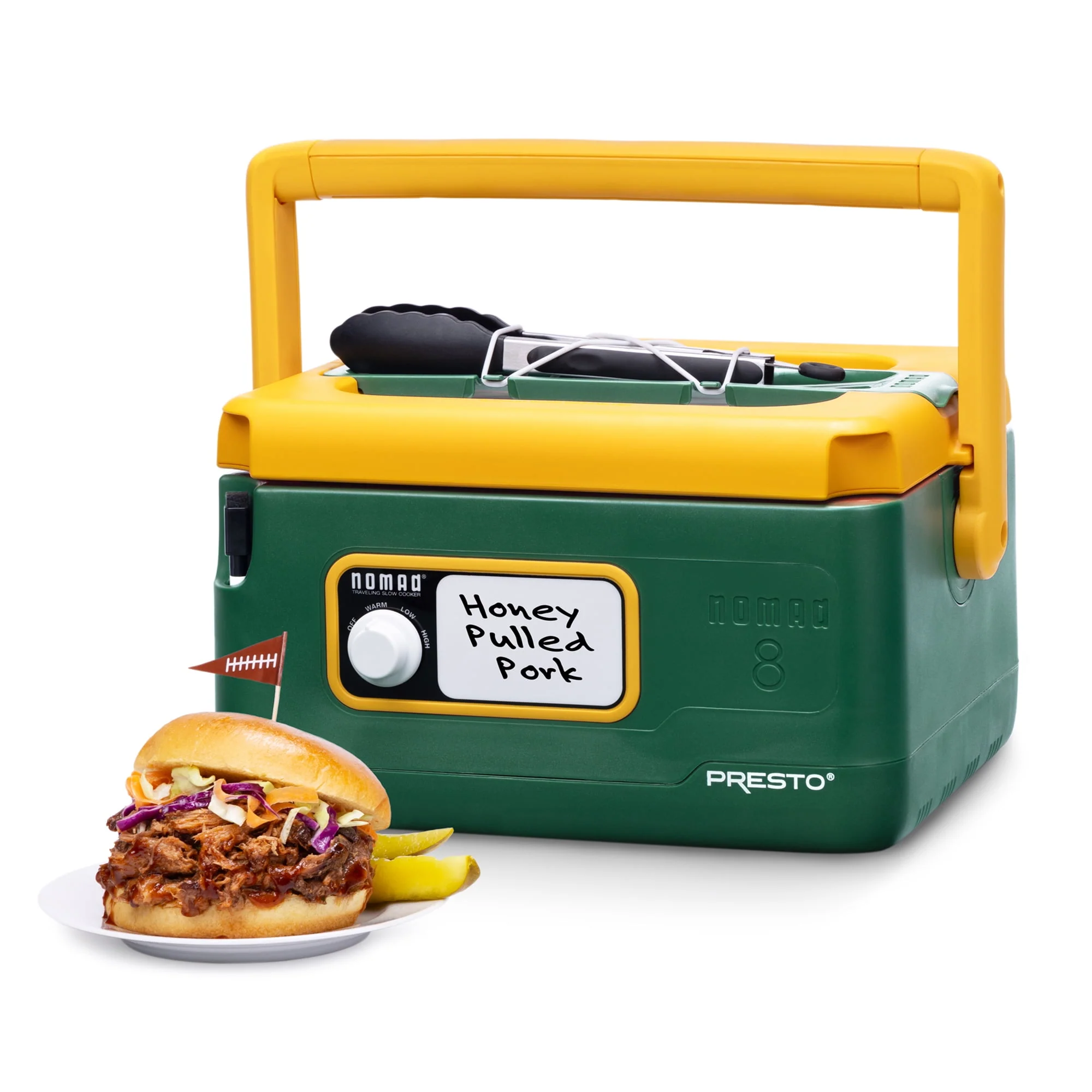 Presto 8-Quart Nomad Traveling Slow Cooker, Green/Gold