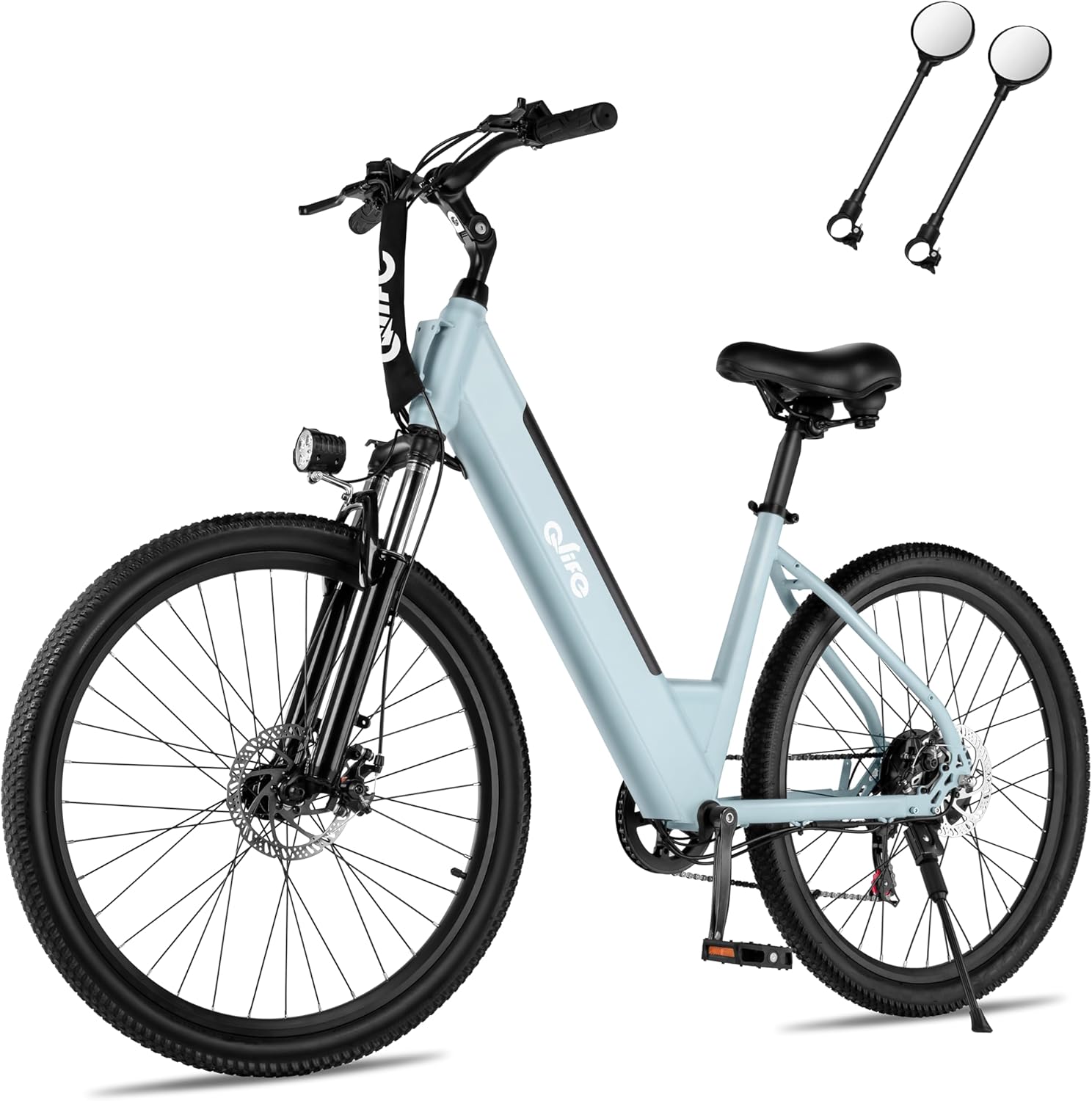 Qlife Cityone Electric Bike for Adults 26 Step-Through 22MPH Ebike with 2.1 Tire,UL2849 Certified Built-in Removable Battery,Peak 750W Motor Ebikes with 7 Speed, Commuter E Bicycle