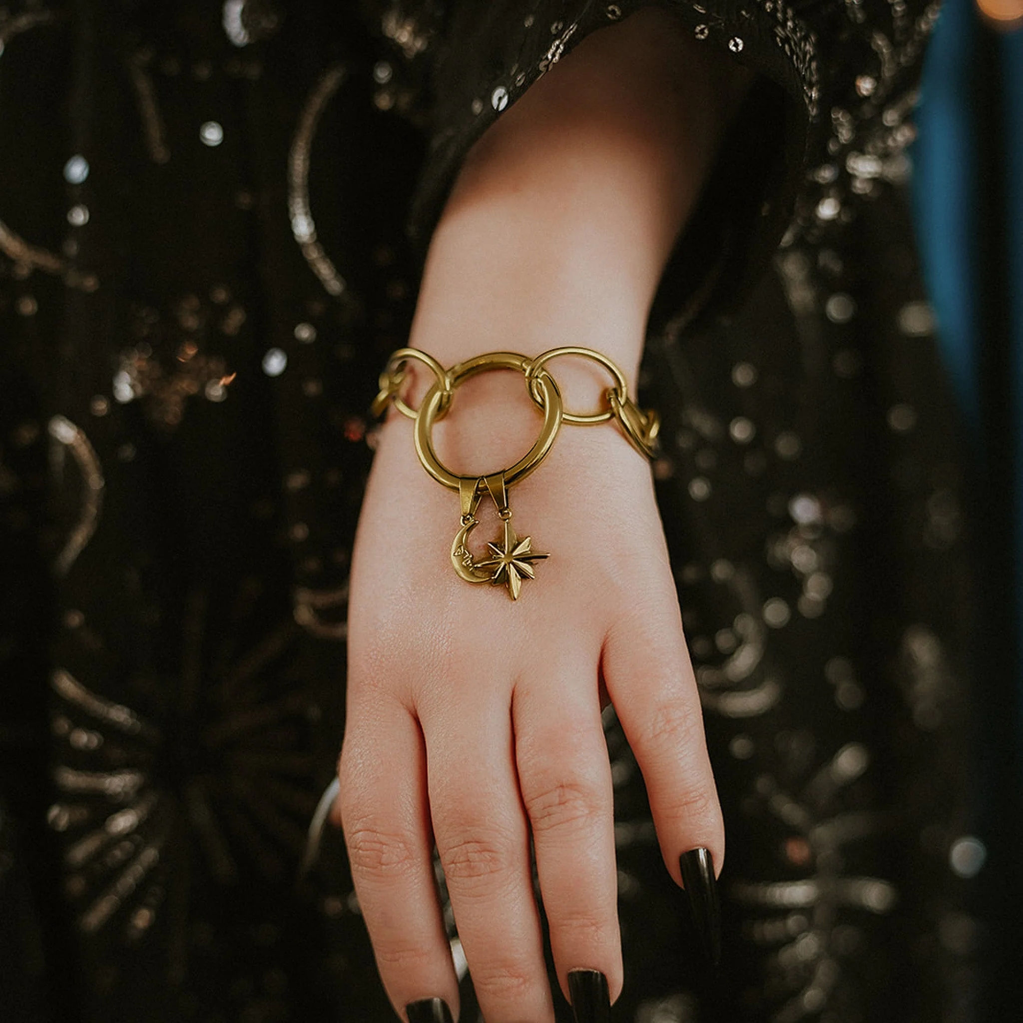 Charm Coven Gold Man in the Moon Charm
