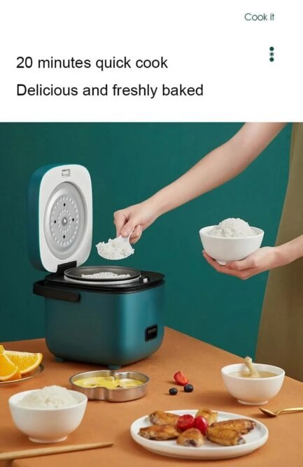 1.2L Mini Electric Rice Cooker – Intelligent, Automatic, Household Appliance for Small Meals, Food Warming, and Steaming – Ideal for 1-2 People Blue