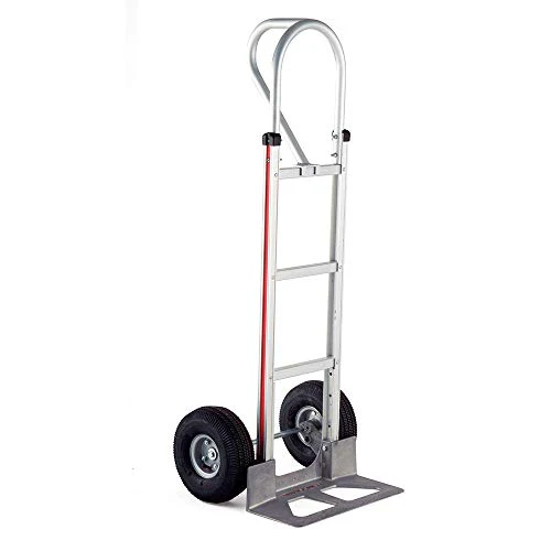 Magline HMK15AUA4 Carretilla de Mano de Aluminio, Asa Vertical en Bucle, Ruedas Neumáticas, Capacidad de 500 lbs