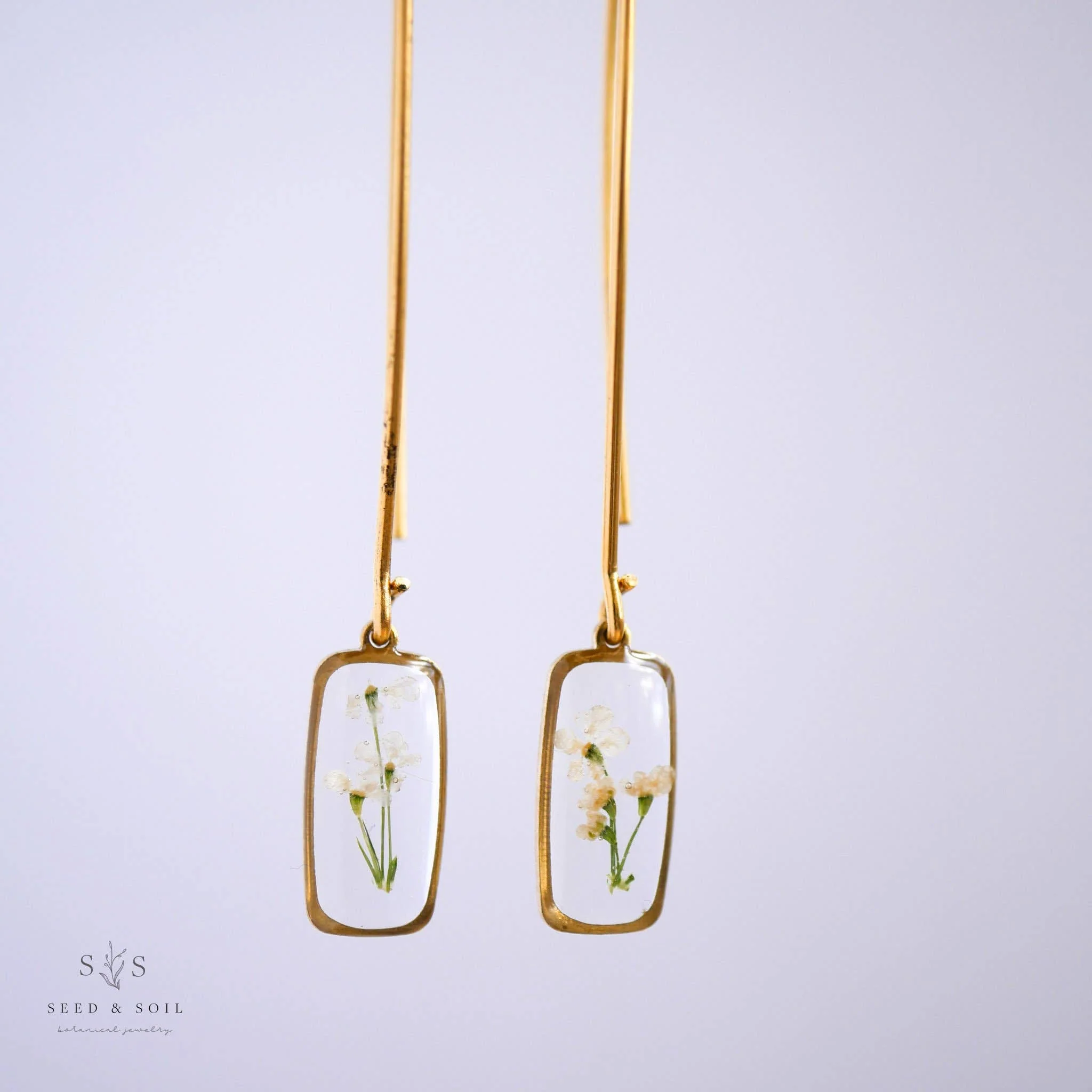 Tiny Rectangle Threaders SEED & SOIL BOTANICAL JEWELRY