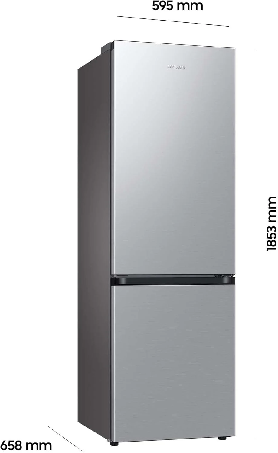Koel-vriescombinatie, koelkast met vriesvak, 203 cm, 390 l totaal volume, 114 l vriesvak, AI Energy Mode, RVS-look, RL38C600CSA/begane grond