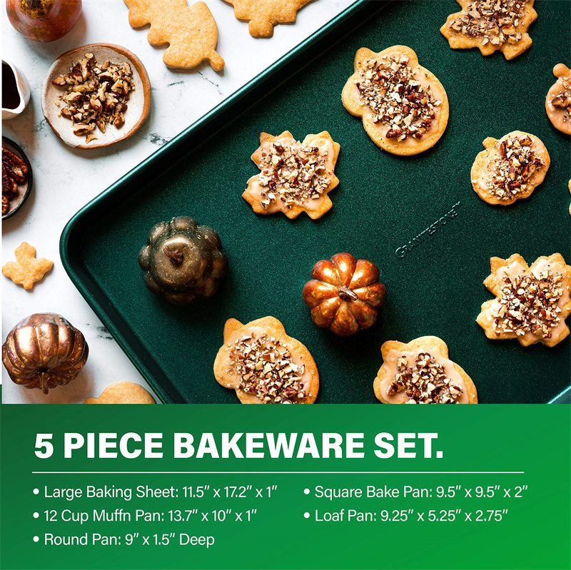 Diamond-Infused 20-Piece Non-Stick Cookware Set with Baking Kit – Healthy, PFOA-Free, Dishwasher Safe