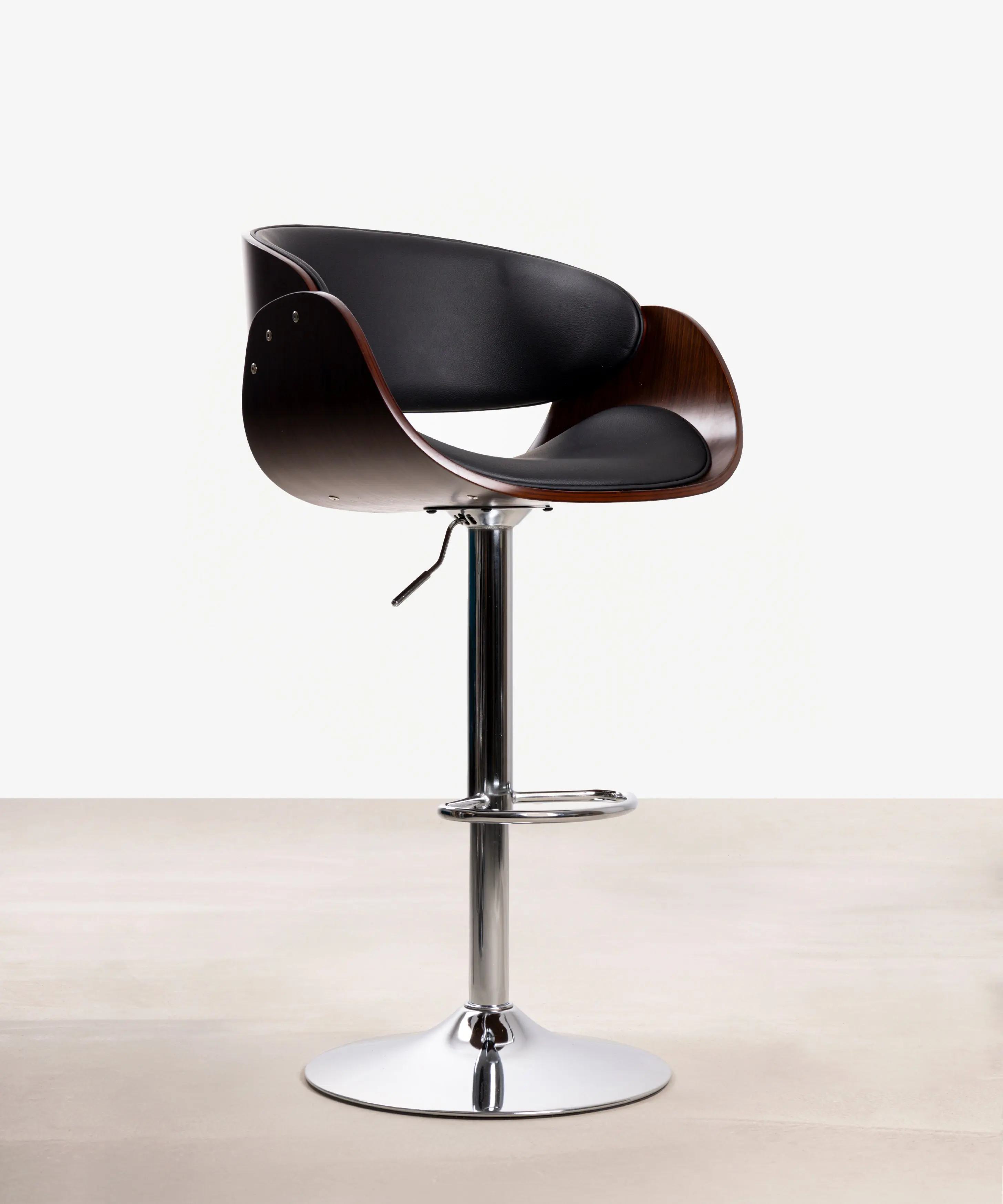 Taburete de Madera y Polipiel Regulable Debbie