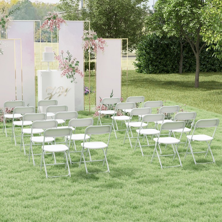 4 Pack Metal Folding Chairs with Plastic Seat and Back
