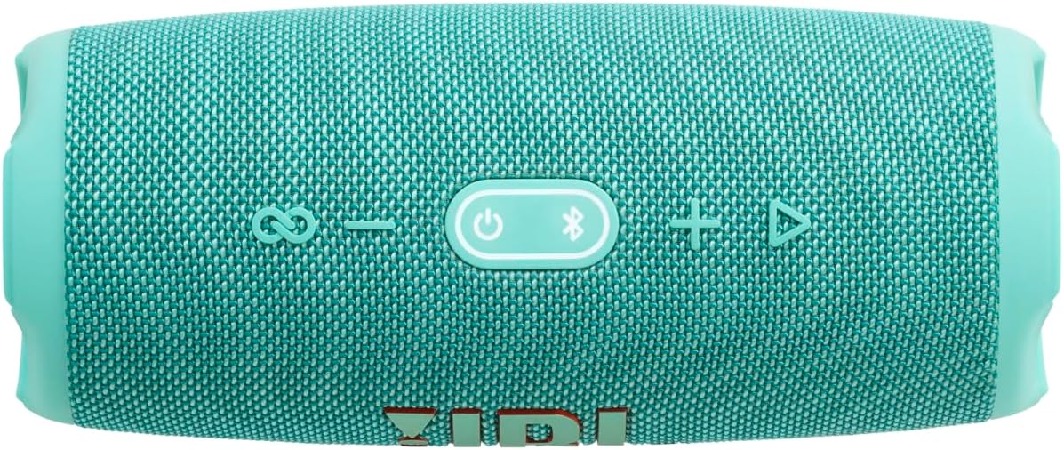 JBL Charge 5 Bluetooth-Lautsprecher in Schwarz – Wasserfeste, portable Boombox mit integrierter Powerbank – Eine Akku-Ladung für bis zu 20 Stunden kabellosen Musikgenuss