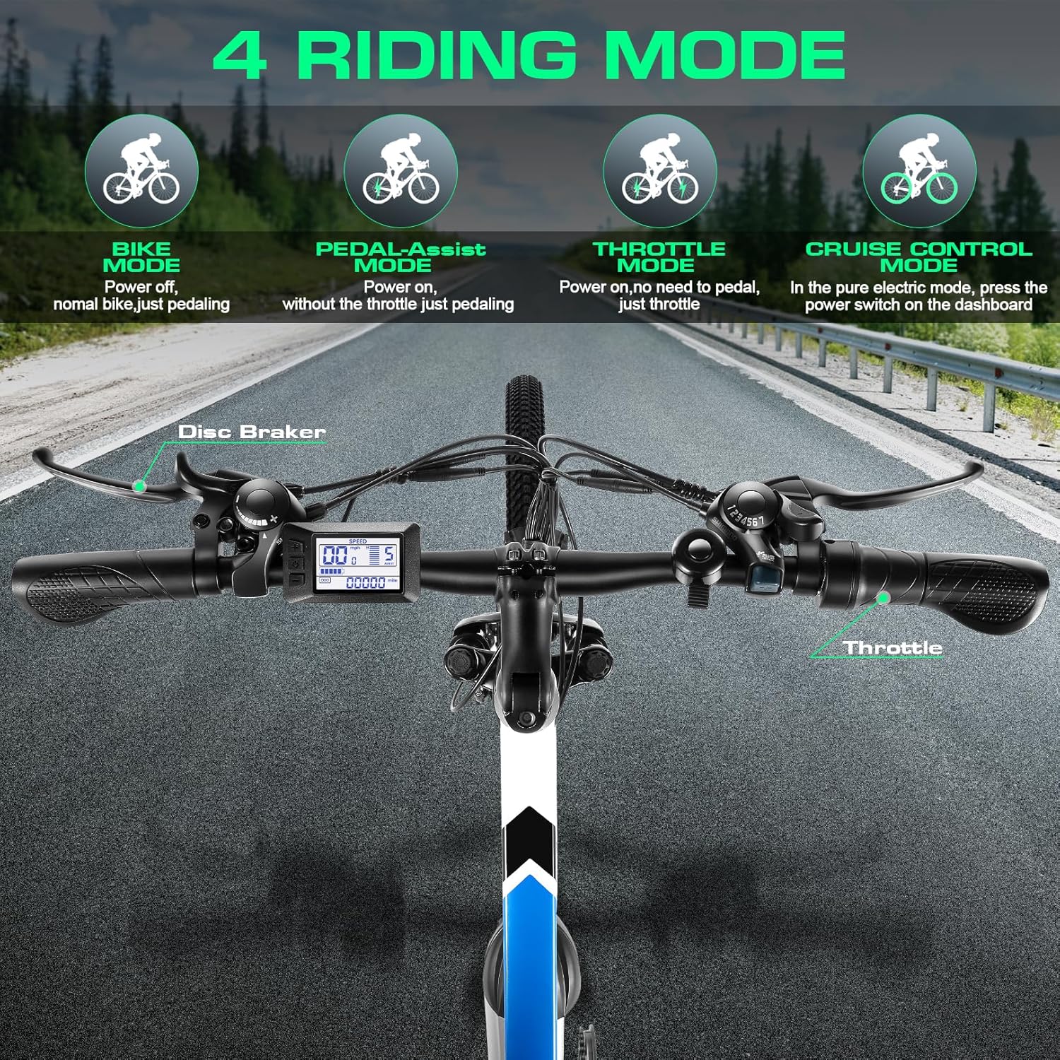 Vivi Electric Bike for Adults, Peak 780W Ebike 26 Electric Mountain Bike, 22MPH Adult Electric Bicycles Commuter Ebike with 48V Battery, Up to 50 Miles, Cruise Control, 21 Speed, UL 2849 Certified