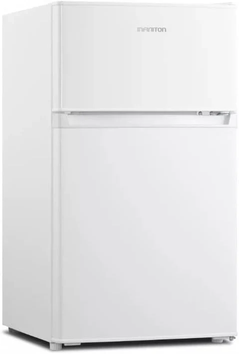 INFINITON | Frigorifico FG-A82B2P | Dos Puertas | Capacidad 85 L | Descongelación DEFROST | Alto 85 Cm | Clase Energética A+ /F | Temperatura Regulable | Color Blanco |