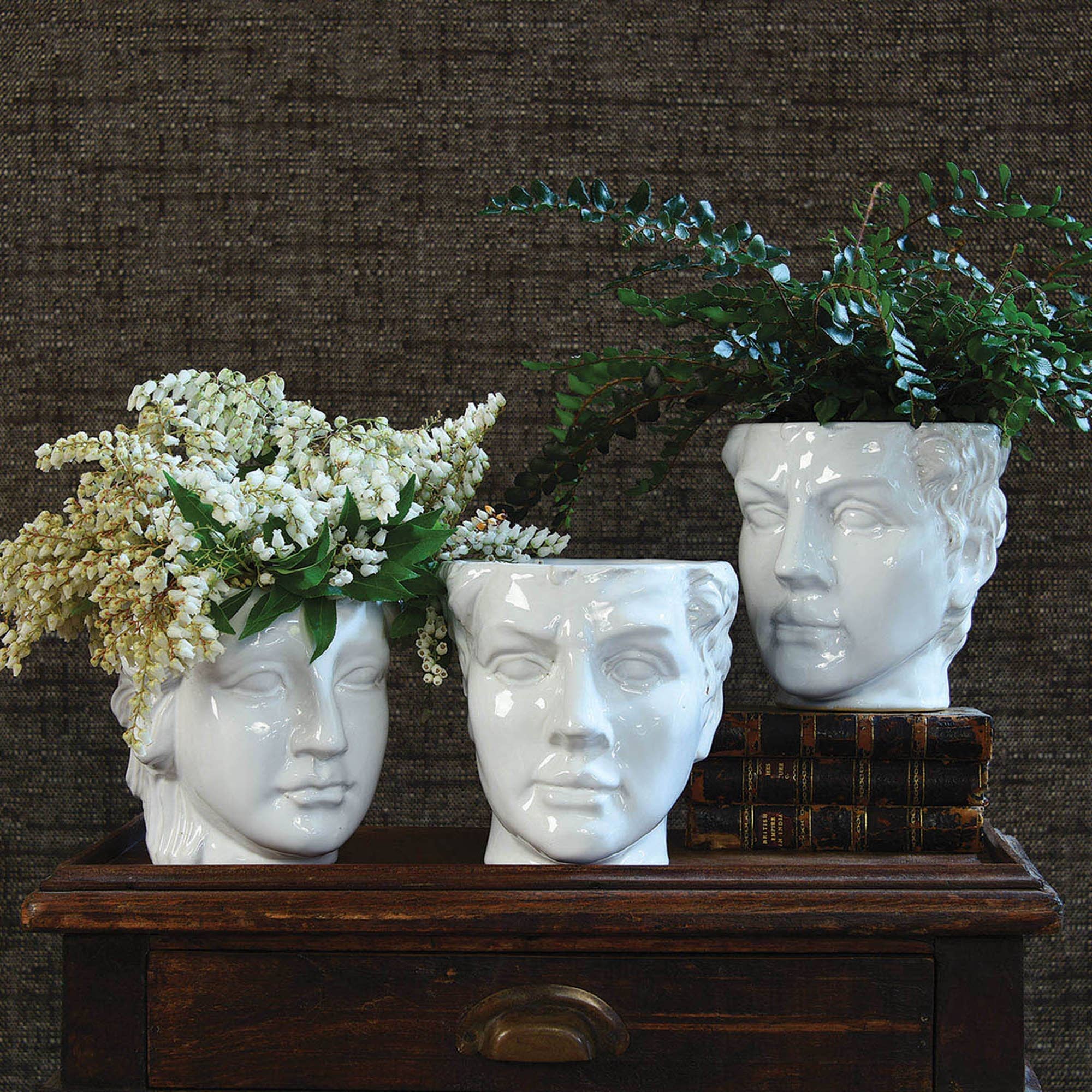 Juno Ceramic  Cachepot in White