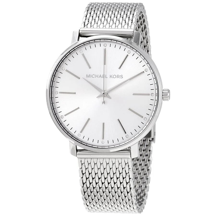 Michael Kors Pyper Quartz Crystal Silver Dial Ladies Watch MK4338