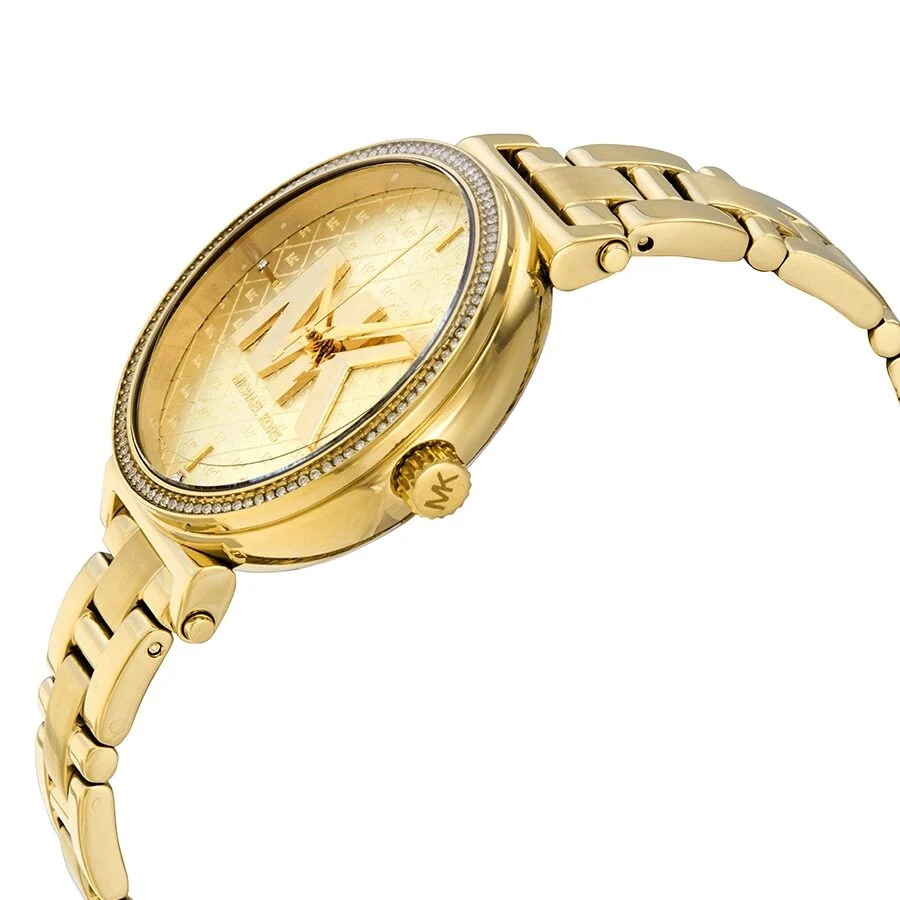 Michael Kors Sofie Quartz Crystal Gold Dial Ladie Women's Watch - MK4334