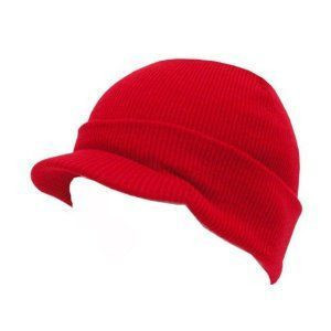 Beanie Visor Cap Red 5775