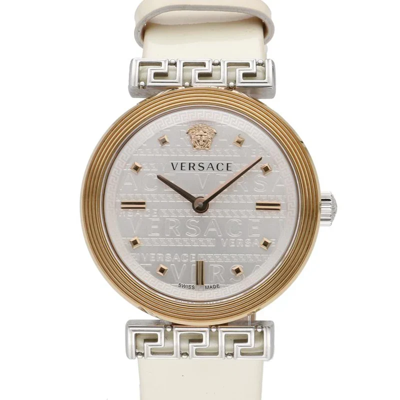 Versace Meander White Leather Strap Women's Watch - VELW00120