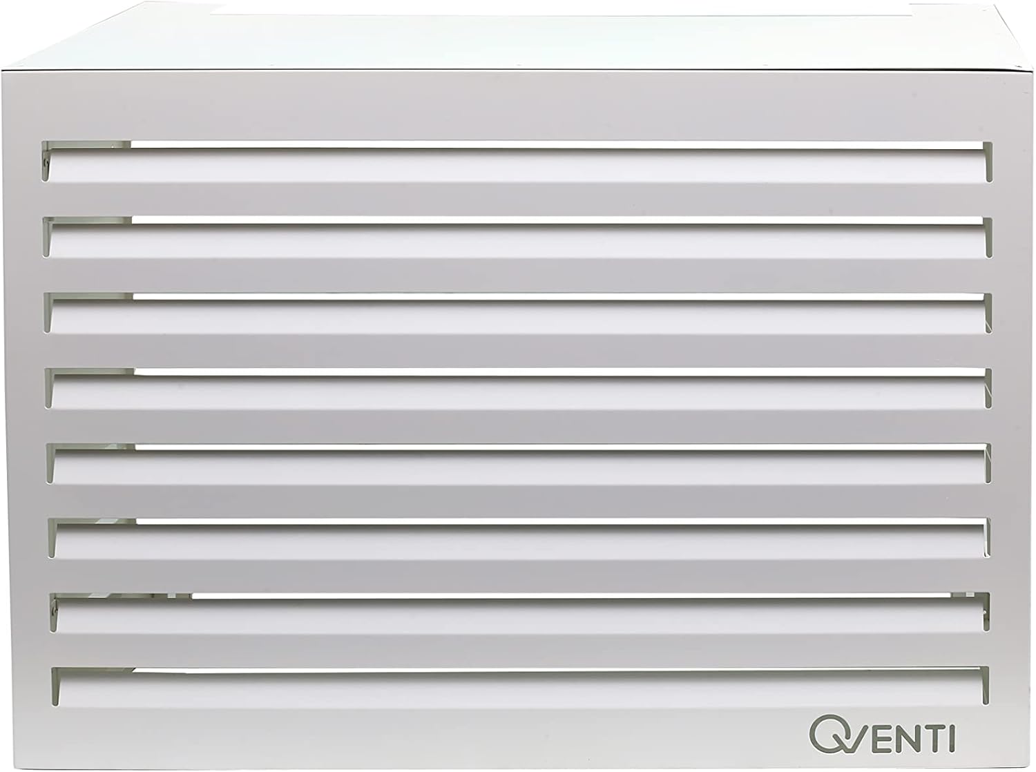 Qventi Abdeckung für Klimaanlage - Anthrazit/Grau - Aluminium - Schutzgitter - Verkleidung - Einfache Montage - Größe S - Außenmaße (LxBxH): 100 x 50 x 75 cm