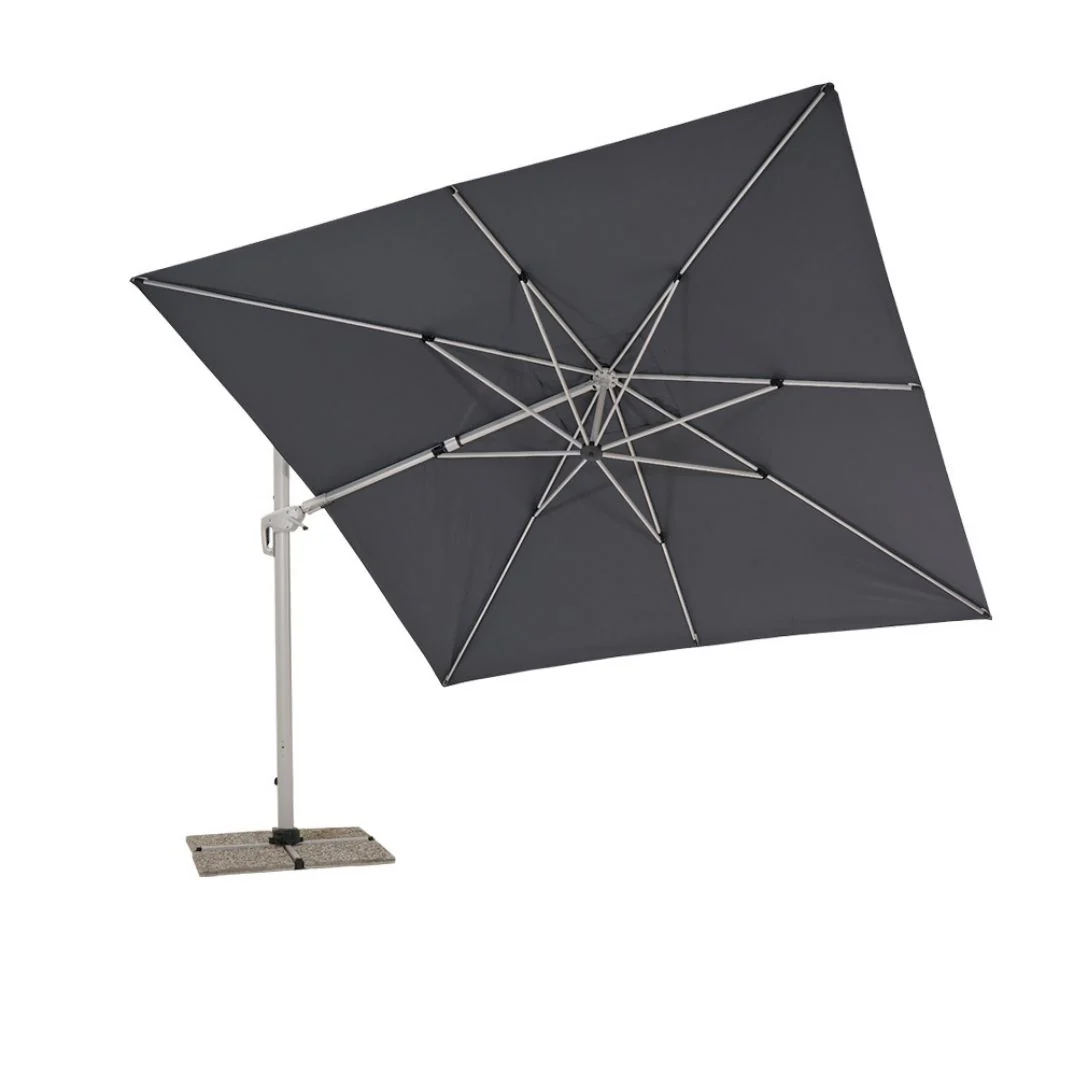 Ostuni Ombrellone a Braccio Laterale 3,5x3,5 m Colore Grigio