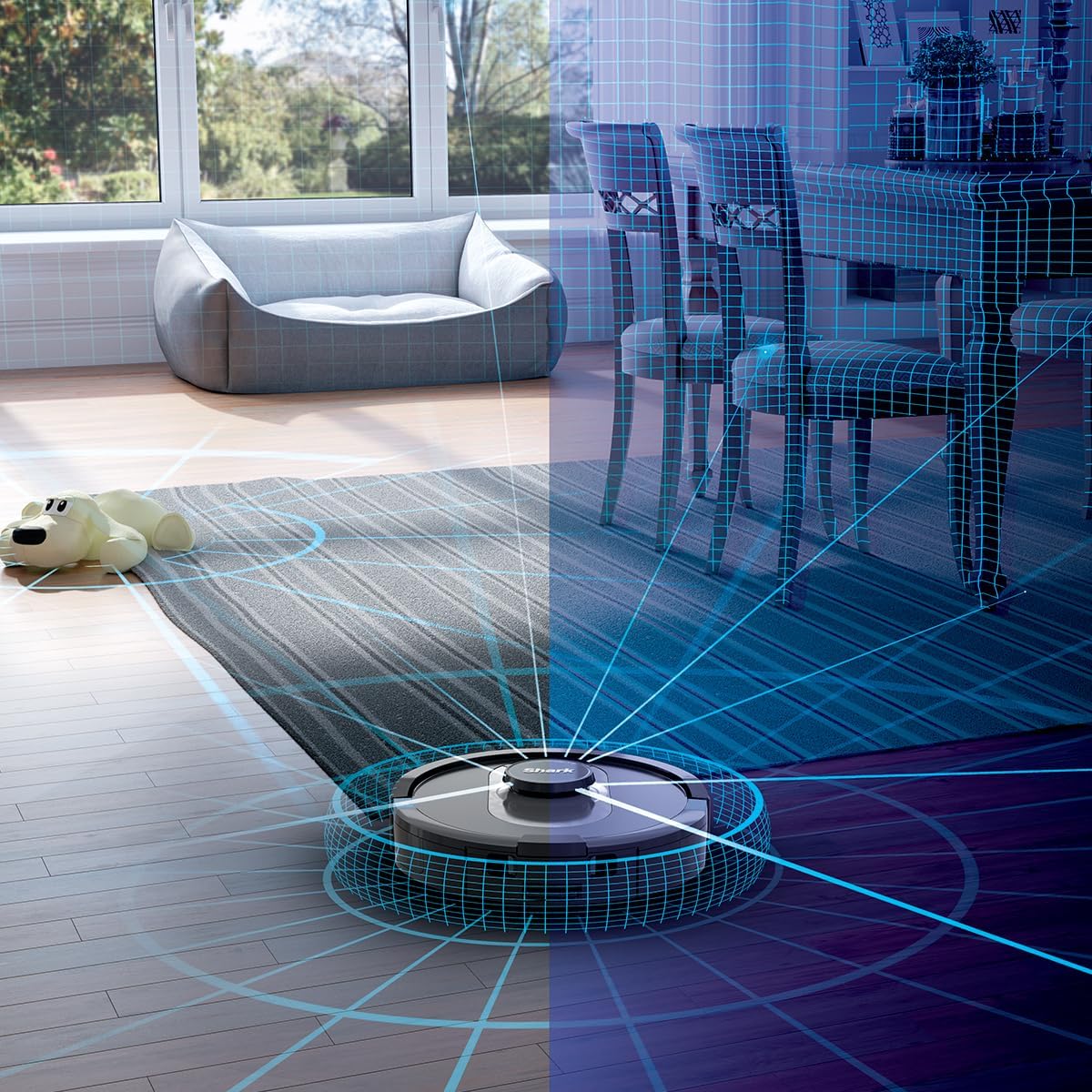 Super robotic vacuum cleaner, 30-day capacity bagless self-empty base, WiFi, Alexa compatible, black/silver