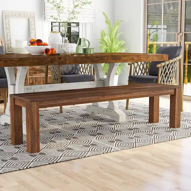 Anaisha Rustic Solid Mango Wood Dining Bench - Furniture of America