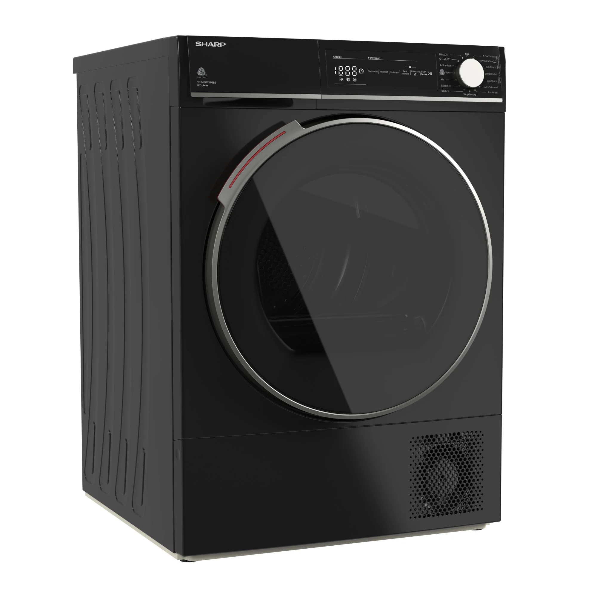 Sharp Wäschetrockner 9kg, KD-NHH9S9GB3-CH, C, schwarz