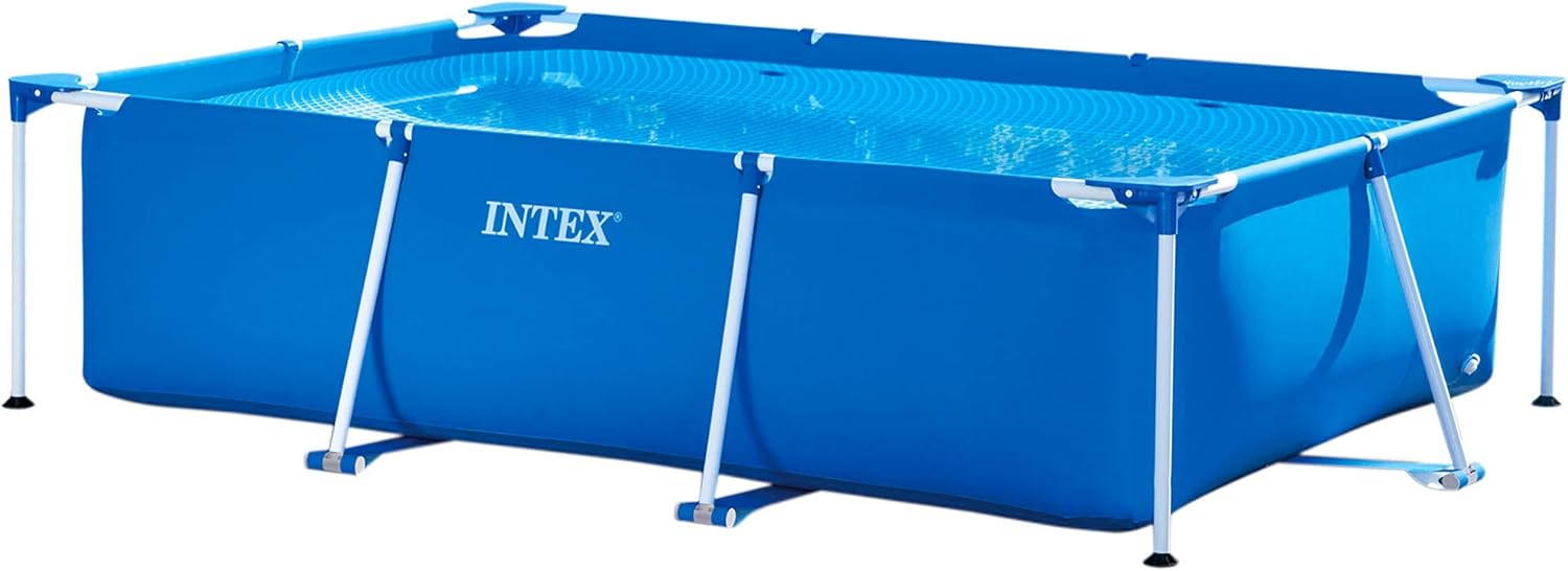 Intex 28272NP Small Frame - Piscina Desmontable, 300 x 200 x 75 cm, 3.834 litros + 28039 - Cobertor Piscina Rectangular Prisma/Small Frame 460 x 230 cm
