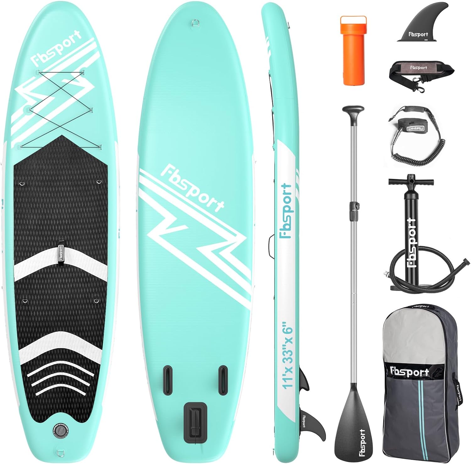 Premium-Stand-Up-Paddle-Board, Yoga-Board mit strapazierfähigem SUP-Zubehör und Tragetasche | Breiter Stand, Surf-Kontrolle, rutschfestes Deck, Leine, Paddel und Pumpe für Jugendliche und Erwachsene