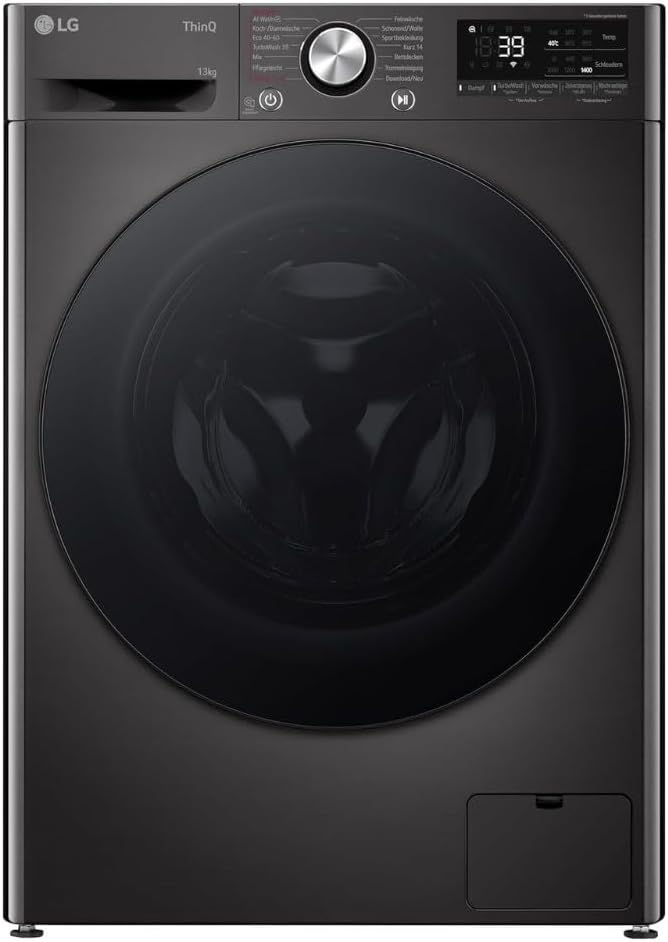 LG V7WD107H2E, Klasse E, Frontlader-Waschtrockner 10,5 - 7 kg, 1400 U/min, AI Direct Drive, Wi-Fi, Tiefenreinigung mit Dampf, TurboWash, Größere Kapazität, 62 x 60 x 85 cm ꟷ Weiß