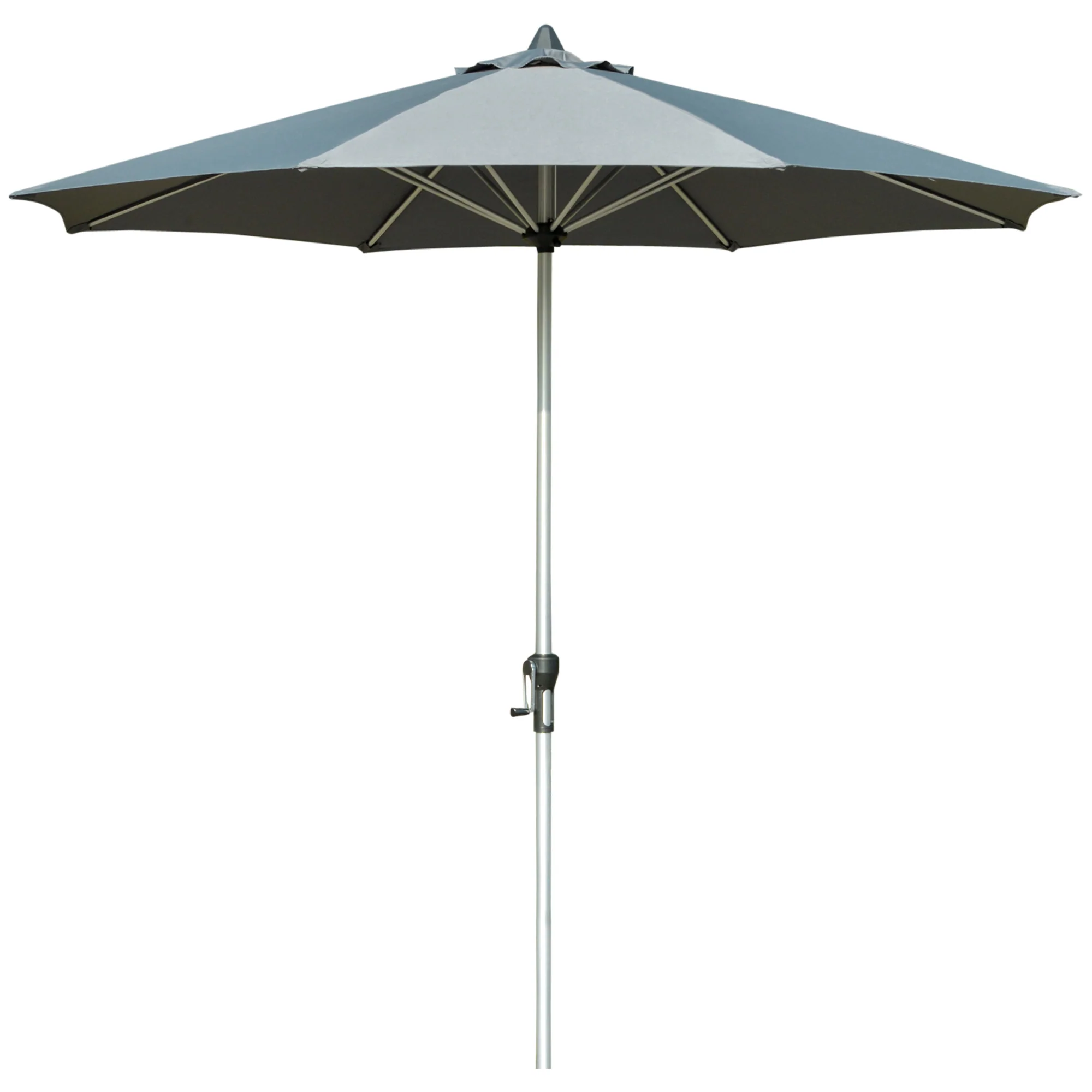 Outsunny Sonnenschirm 2,7 m Dunkelgrau mit Kurbel & UV-Schutz