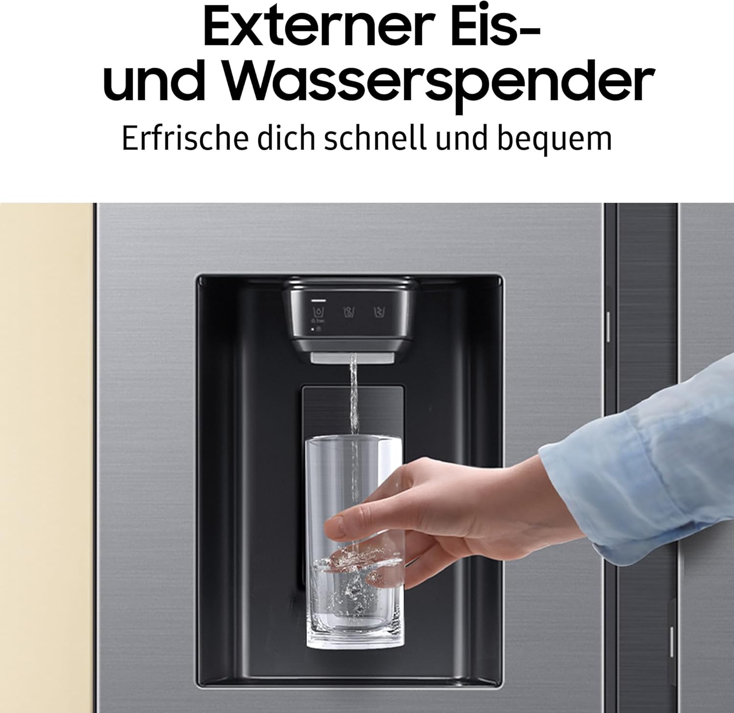 RS70F66KCTEF Side-by-Side Kühl-Gefrierkombination, AI Kühlschrank mit Gefrierfach, 178 cm, 634 l, Eis-/Wasserspender mit Festwasseranschluss, AI Energy Mode, Twin Cooling+, Edelstahl Look