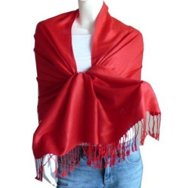 Red Pashmina Shawl Scarf  100% Fine Wool Mix 20+ Colors  28