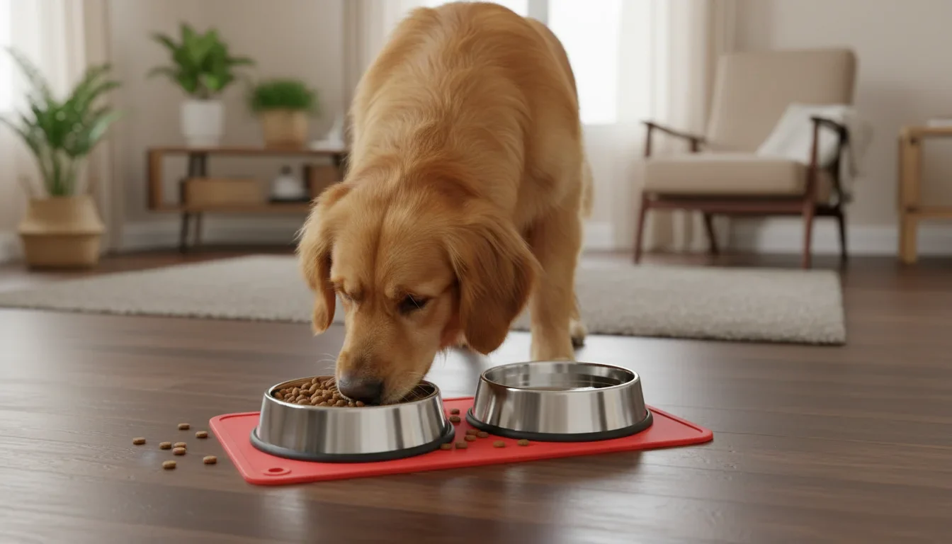 Portable Pet Feeding Mat, Foldable Waterproof Food Pad for Dogs & Cats