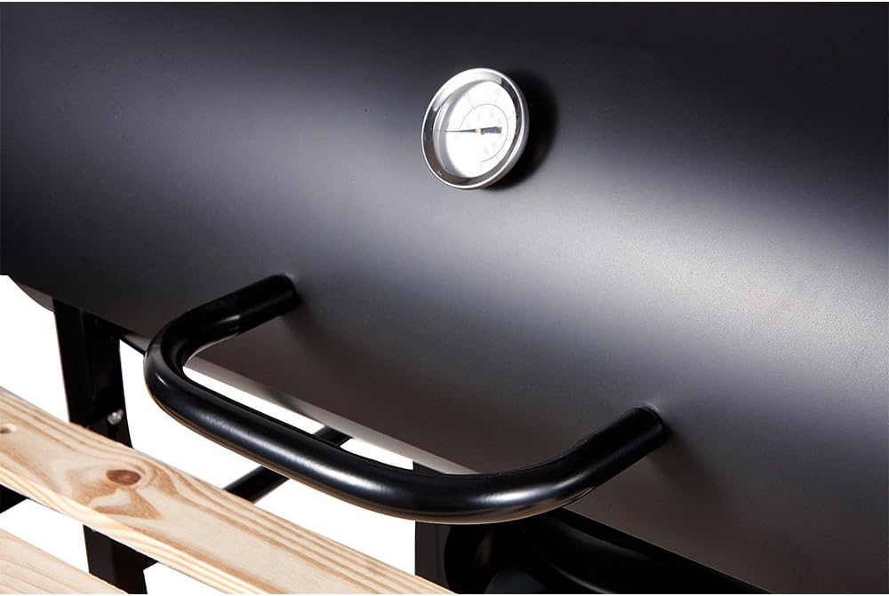 Grillvagn med kolgrill, grill, kolgrill med hjul, antracitgrill, grillugn inkl. integrerad termometer och ventilationsreglage, trädgårdsgrill, grillyta: 70 x 38,5 cm