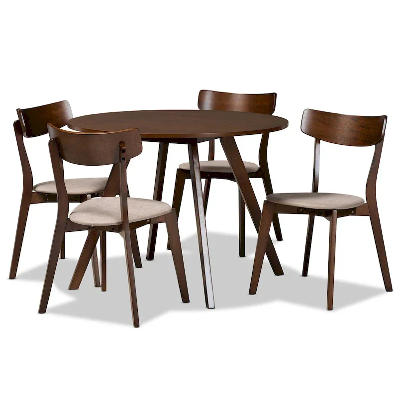 Rika 5-Piece Mid-Century Modern Transitional Dining Set