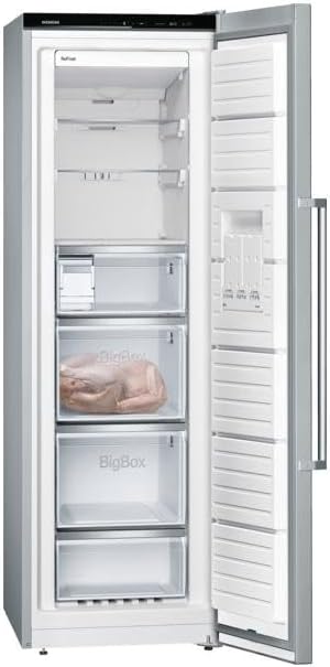 Siemens GS54NAWCV iQ500 Gefrierschrank, 176 x 70 cm, 327 L, noFrost nie wieder abtauen, bigBox Platz für großes Gefriergut, varioZone flexible Glas-und Schubladen, Weiß