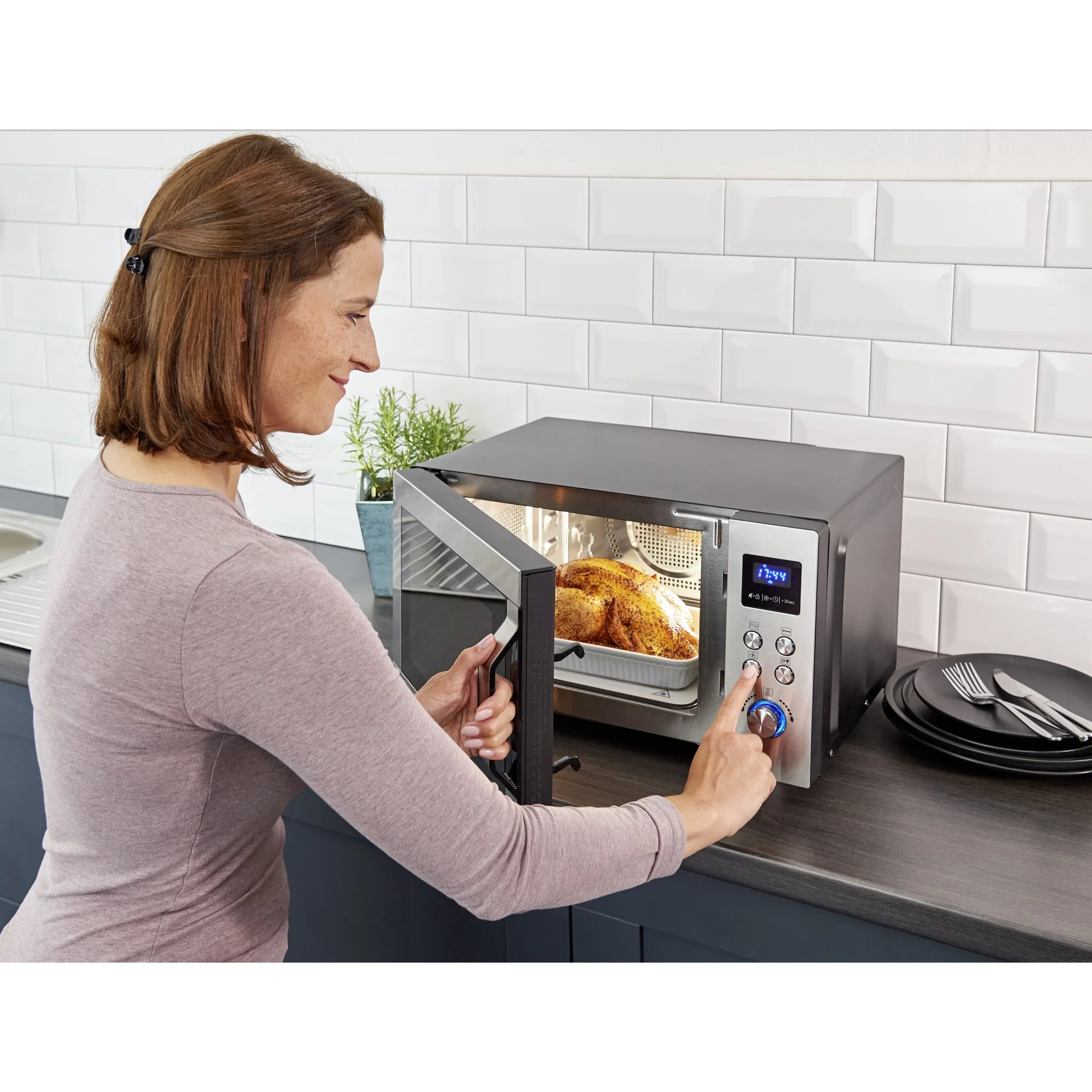 Severin Mikrowelle 3-in-1, Grill, Heissluft, MW7777 Deluxe Flatbed