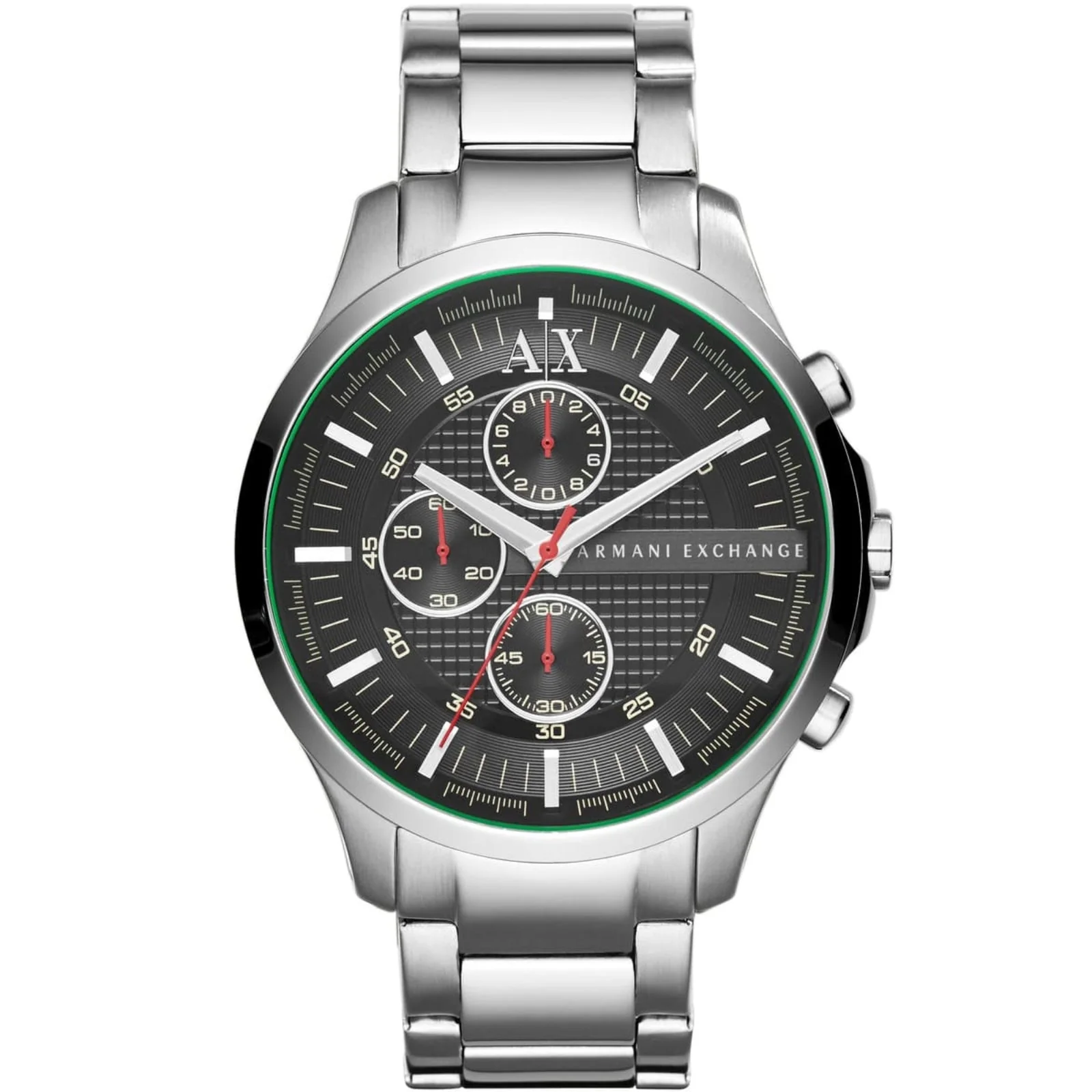 Armani Exchange Hampton Chronograph Black Dial Silver Watch - AX2163