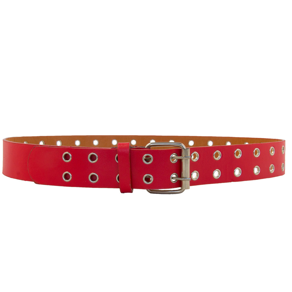 12 PACK Red Punk Two Rows Metal Holes Belts Mix Sizes 2444A