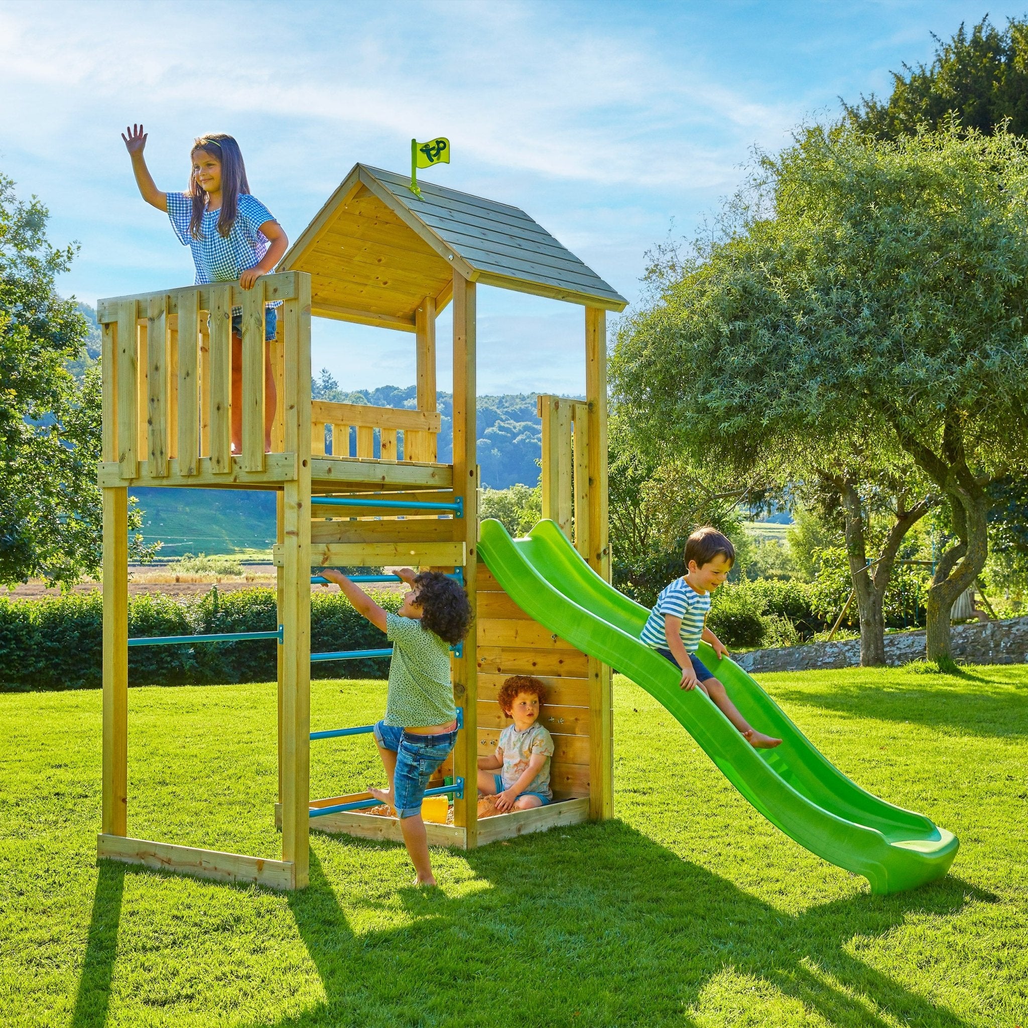 TP Skywood Klimtoren van Hout met Glijbaan en Sky Deck ?C FSC? Gecertificeerd