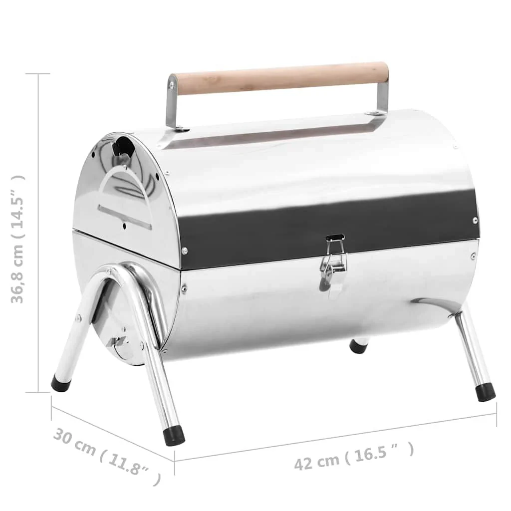 Barbacoa De Carbón De Sobremesa Acero Inoxidable Doble Parrilla Vidaxl