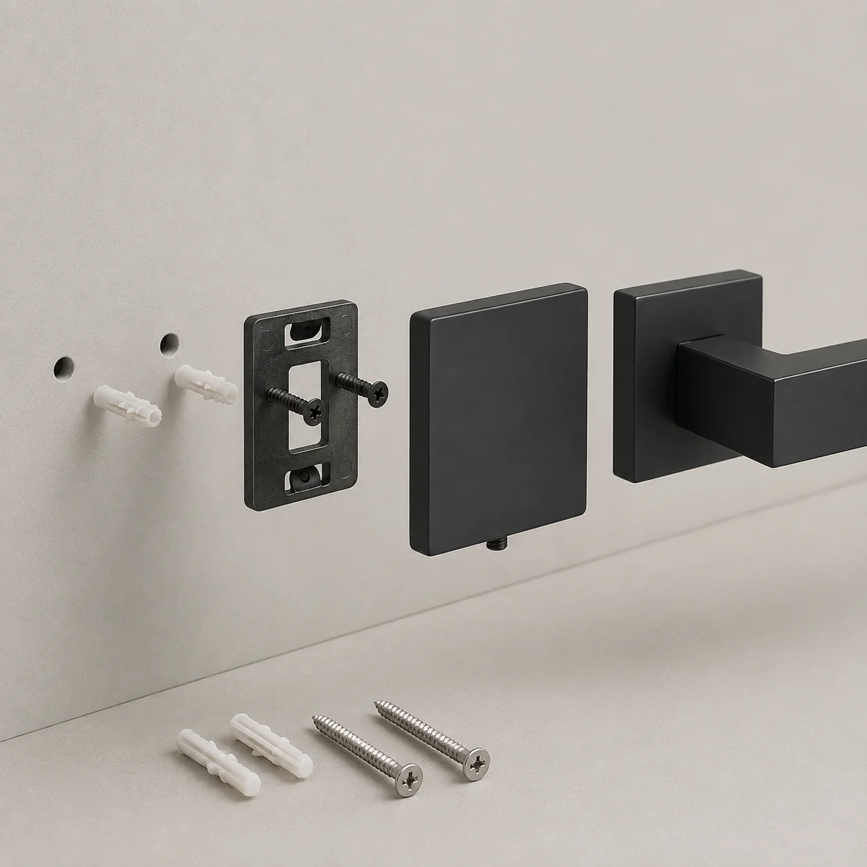 20-Piece Matte Black Bathroom Hardware Set with 24-Inch Towel Bars