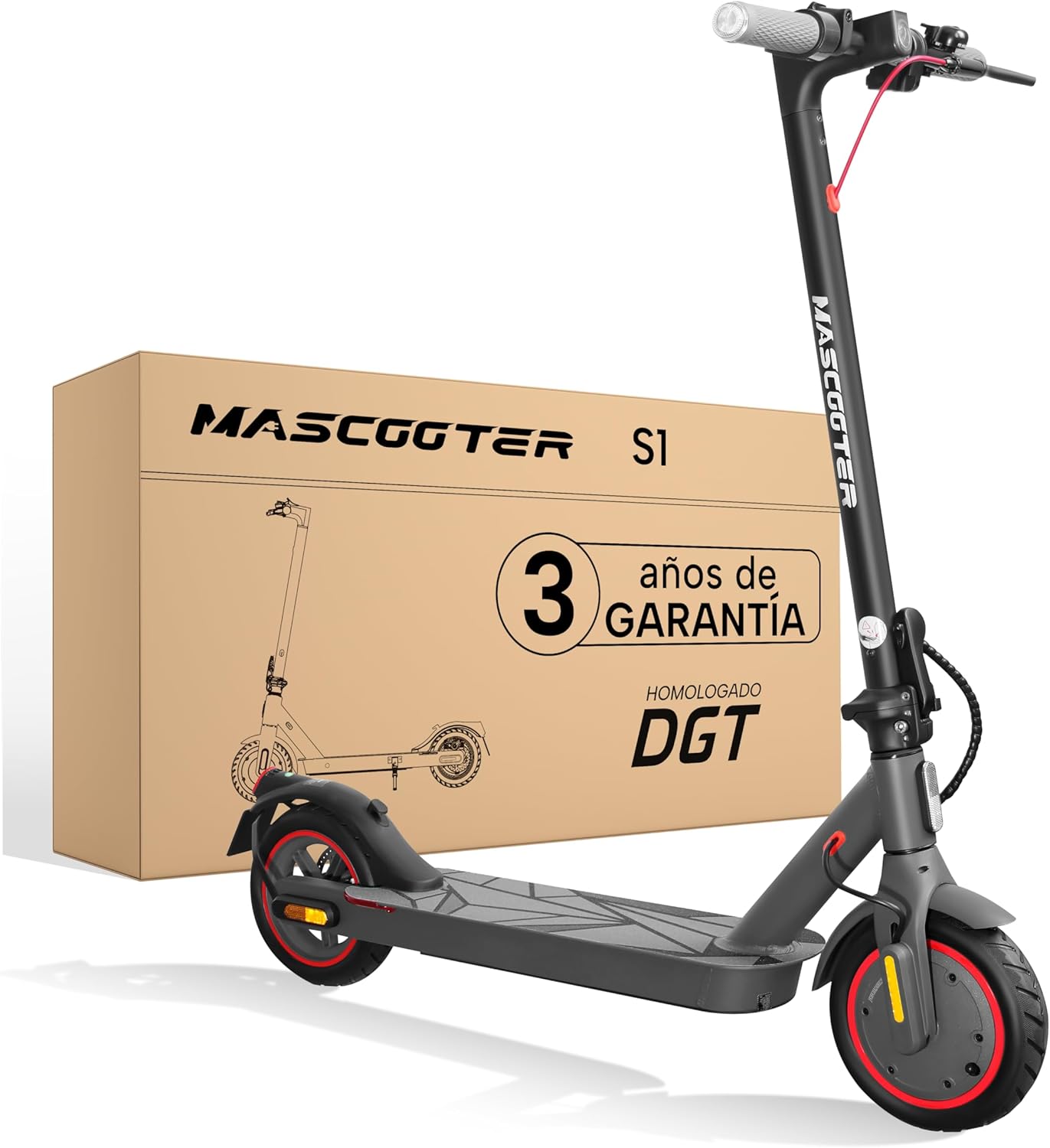 Patinete Eléctrico Adultos Homologado DGT - Intermitentes & Regeneración de Batería al Frenar - 300W-600W MAX, 20km Autonomía - Frenos Eléctricos y de Disco AER - App Móvil