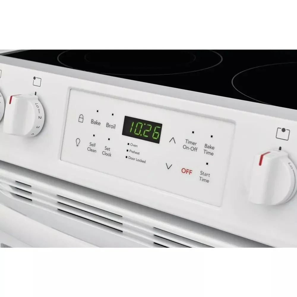2025 Horno Eléctrico de 30 in. y 5.0 cu. ft. – Blanco con Vidrio Negro NVS