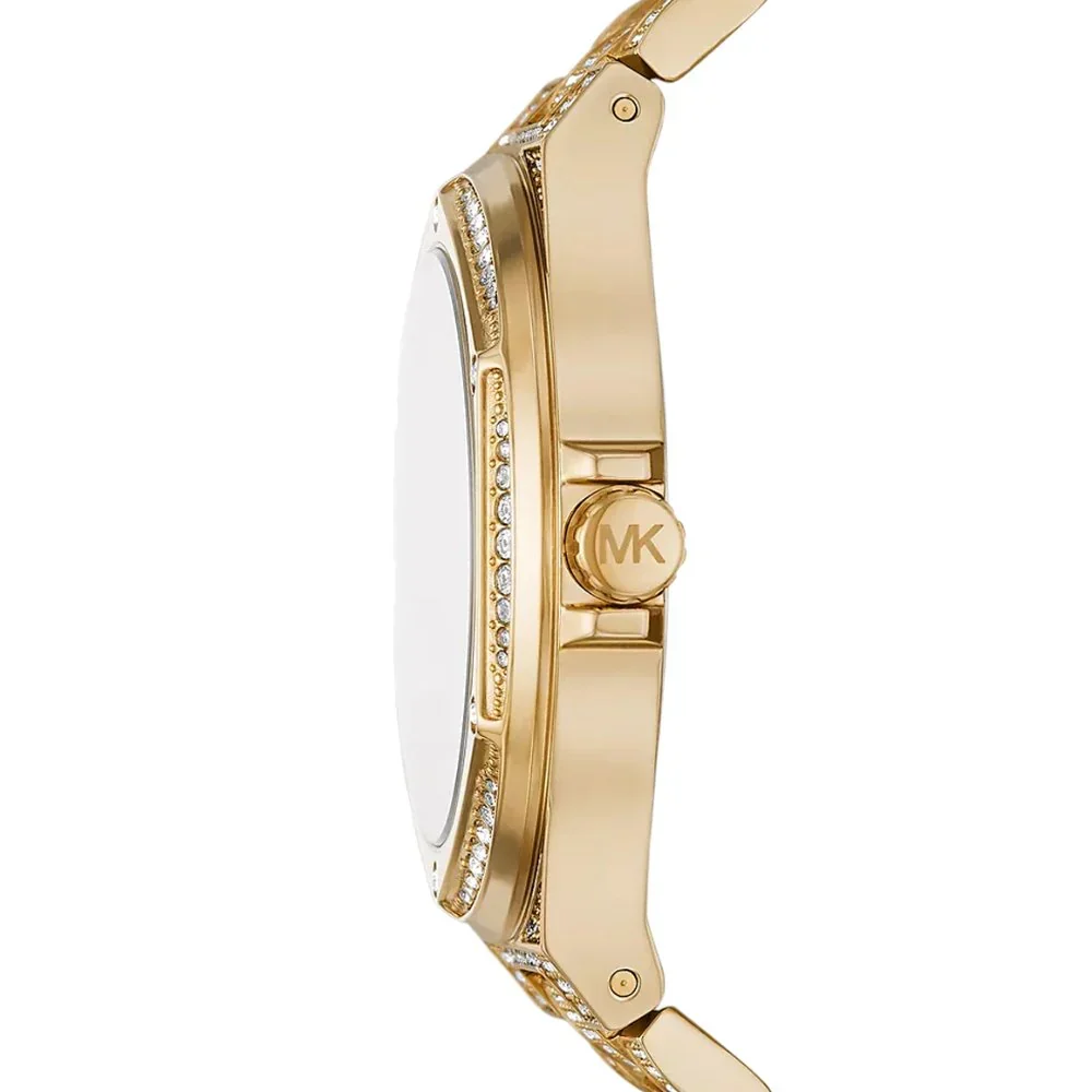 Michael Kors Oversized Lennox Pavé Gold-Tone Watch MK6991