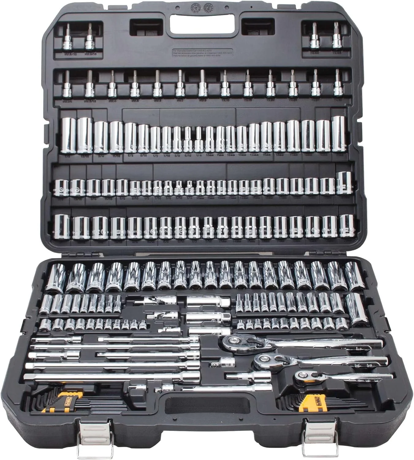 Mechanics Tool Set, SAE and Metric, 1/2, 1/4, 3/8 Drive Sizes, 192-Piece.