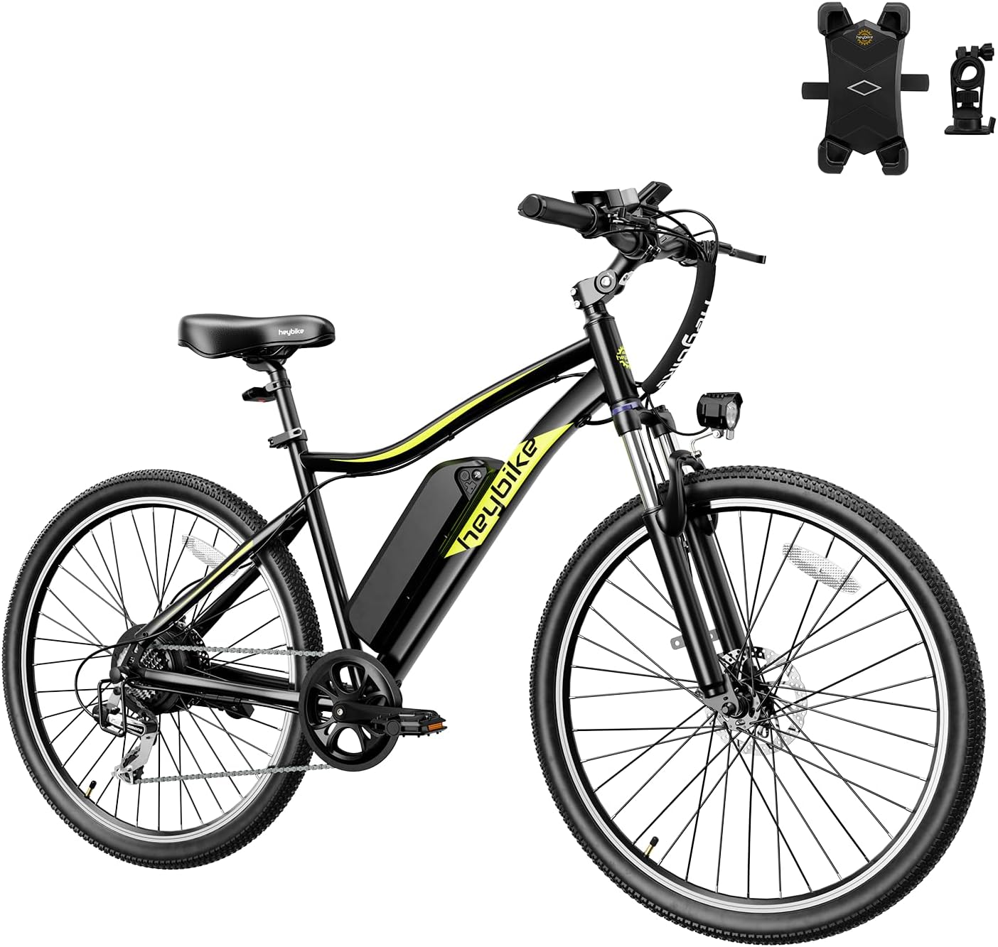 Heybike Race Max Electric Bike for Adults with 750W Peak Motor, 28mph Max Speed, 600WH Removable Battery Ebike, 27.5 Electric Mountain Bike with 7-Speed and Front Suspension