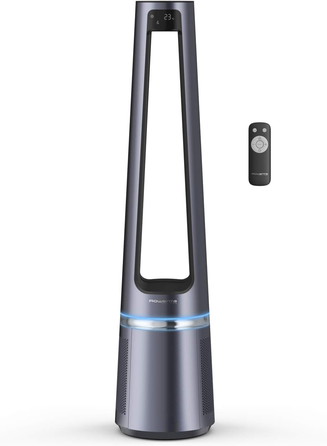 Rowenta QU5062 Eclipse 3in1 Luftreiniger | Heizlüfter | Ventilator | filtert 99,9% der Partikel | für 30 m2 Raumgre | schnelle Heizung bis zu 35°C | automatischer Tag- und Nachtmodus | Schwarz/Grau