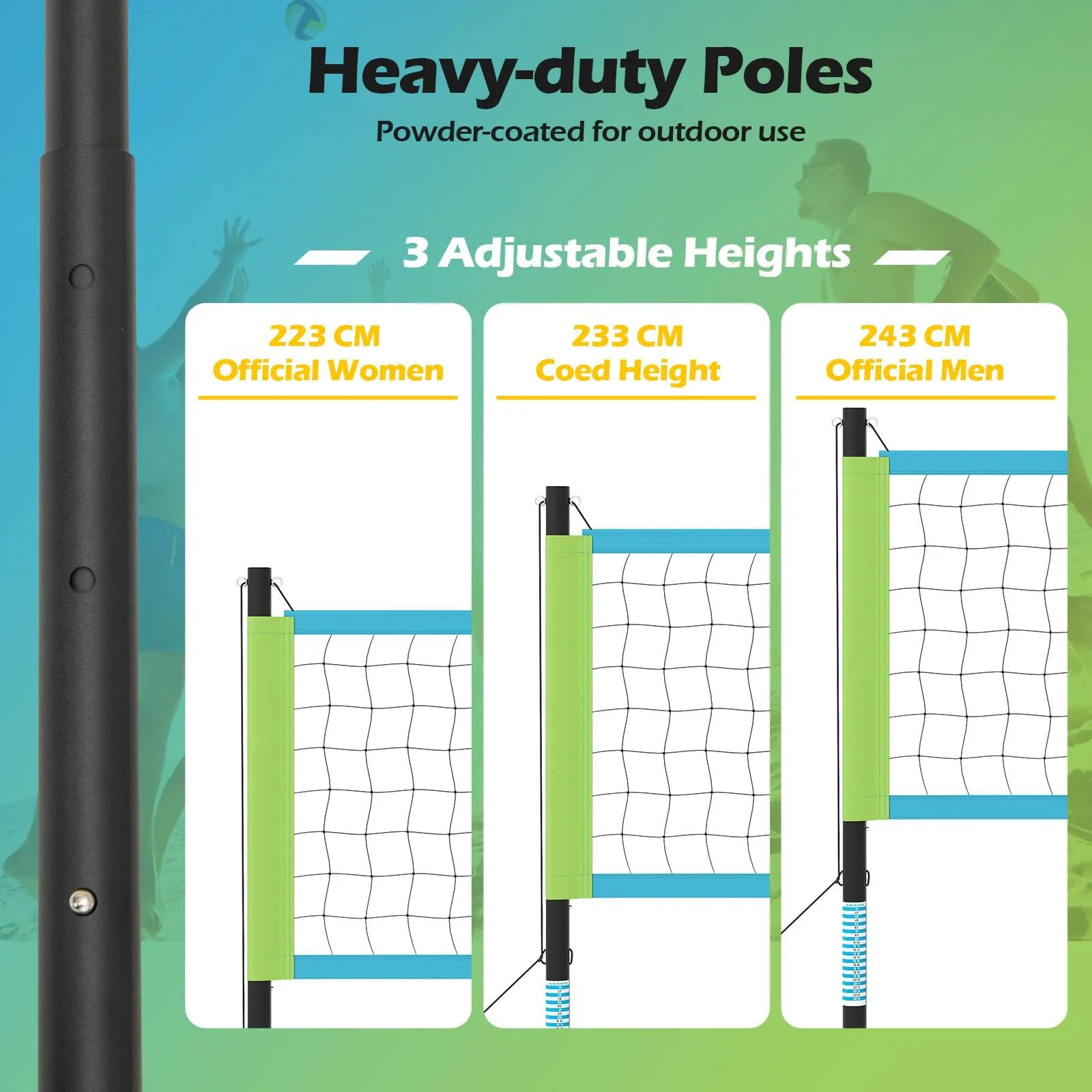 Portable Outdoor Volleyball Net Set